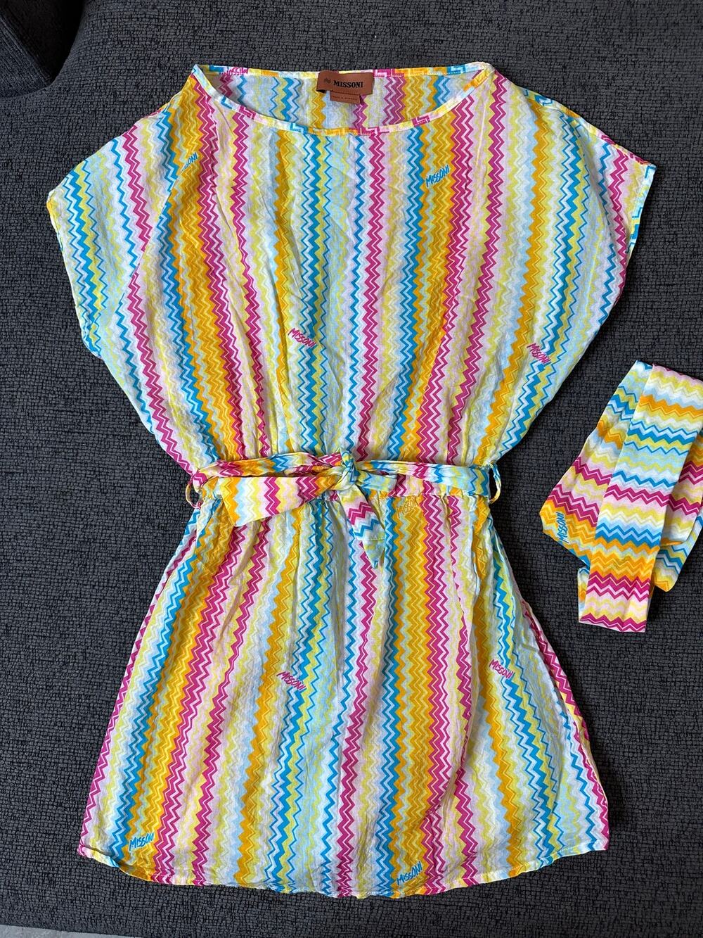 Missoni Kids Girls Multi-Colored Zigzag Beach Dress size 10 NWOT
